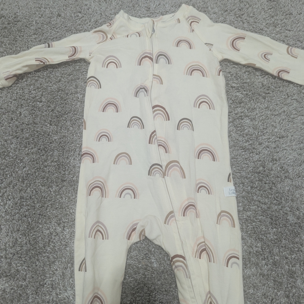 Loulou Lollipop Cream Rainbow Print Pajamas
